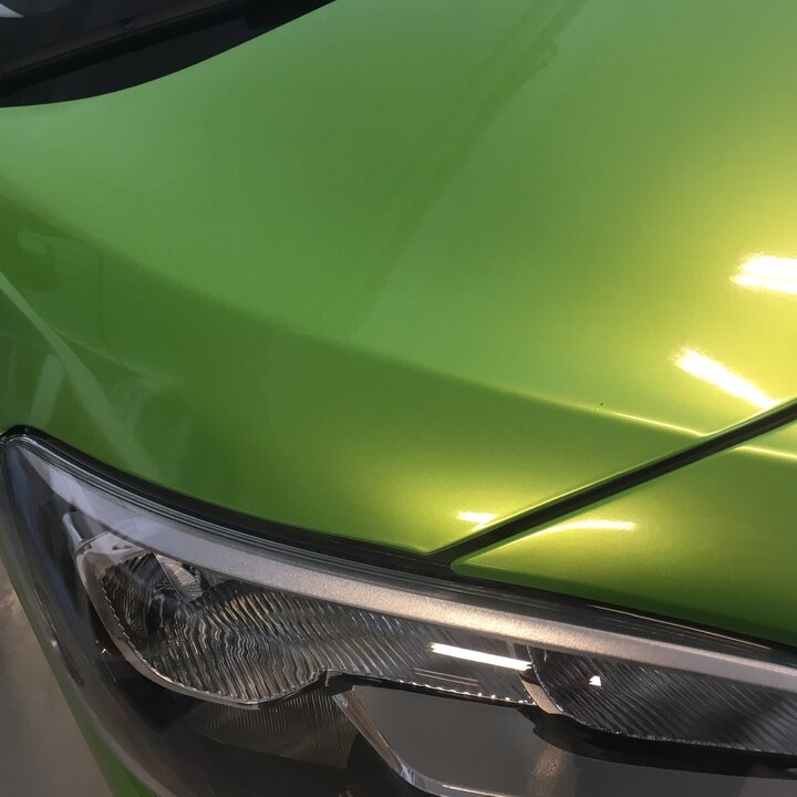 car wrapped in green